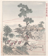 Illustration of Captain Matsuzaki’s Inspirational Battle from the series Sino-Japanese War Picture Book